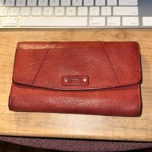 Fossil large red wallet